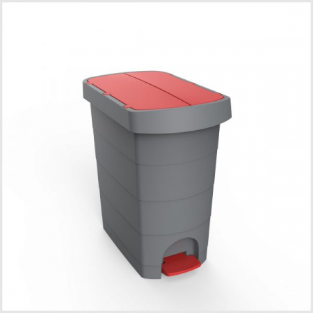Cosuri plastic - Cos gunoi cu pedala, CEX SLIM, 20 l, galeata interioara, rosu