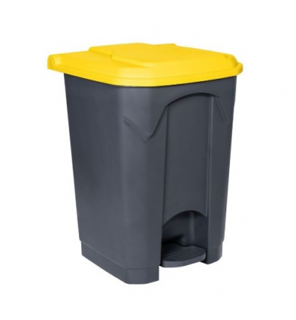 Accesorii pe coduri de culori - Cos gunoi cu pedala, CEX CUBE ECO, 45 l, galben