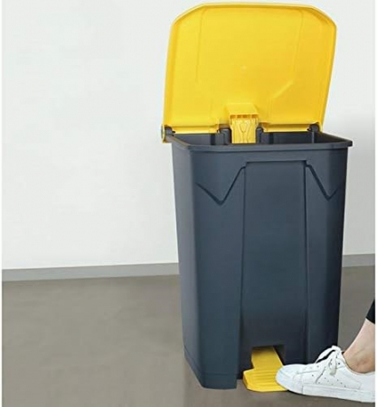 Cos gunoi cu pedala, CEX CUBE ECO, 68 l, galben [3]