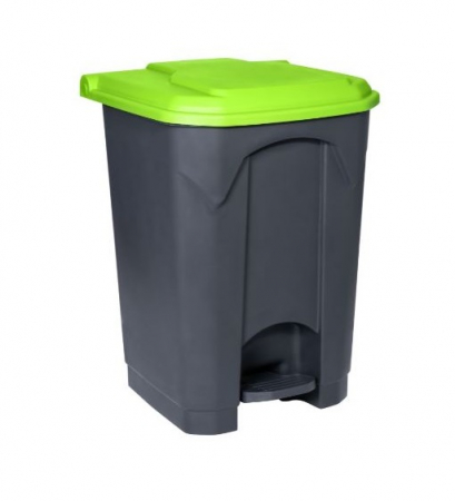 Accesorii pe coduri de culori - Cos gunoi cu pedala, CEX CUBE ECO, 45 l, verde