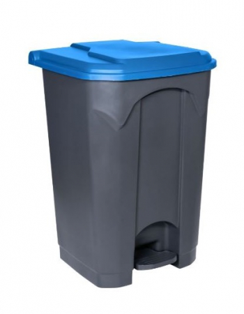 Accesorii pe coduri de culori - Cos gunoi cu pedala, CEX CUBE ECO, 68 l, albastru