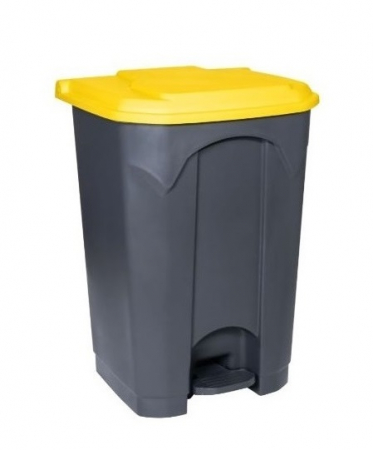Accesorii pe coduri de culori - Cos gunoi cu pedala, CEX CUBE ECO, 68 l, galben