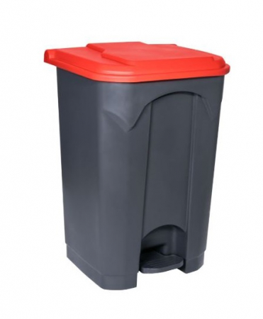 Accesorii pe coduri de culori - Cos gunoi cu pedala, CEX CUBE ECO, 68 l, rosu