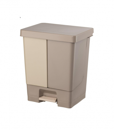 COLECTARE SELECTIVA - Cos gunoi cu pedala, CEX DUO, crem, 50 l