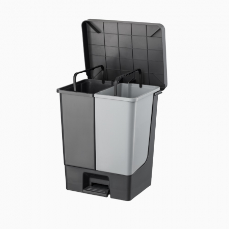 Cos gunoi cu pedala, CEX DUO, gri, 50 l [1]