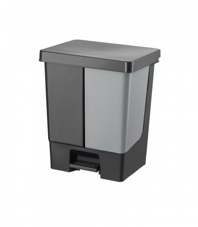 COLECTARE SELECTIVA - Cos gunoi cu pedala, CEX DUO, gri, 50 l