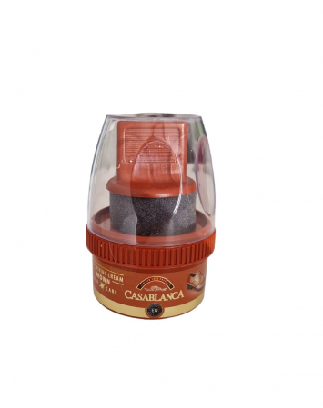 Intretinere incaltaminte - Crema solida pentru pantofi, Maro, 50 ml, Casablanca