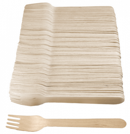 Vesela de unica folosinta - Furculite de unica folosinta din lemn, 100 buc/ set