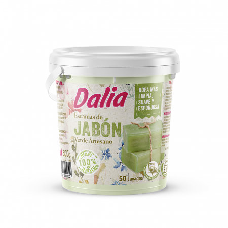 Detergent de rufe - Dalia Verde, Sapun de casa fulgi pentru spalare manuala si automata, 500 g
