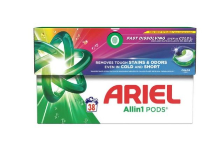 Detergent de rufe - Detergent capsule Ariel 3in1 Pods Color, 38 spalari