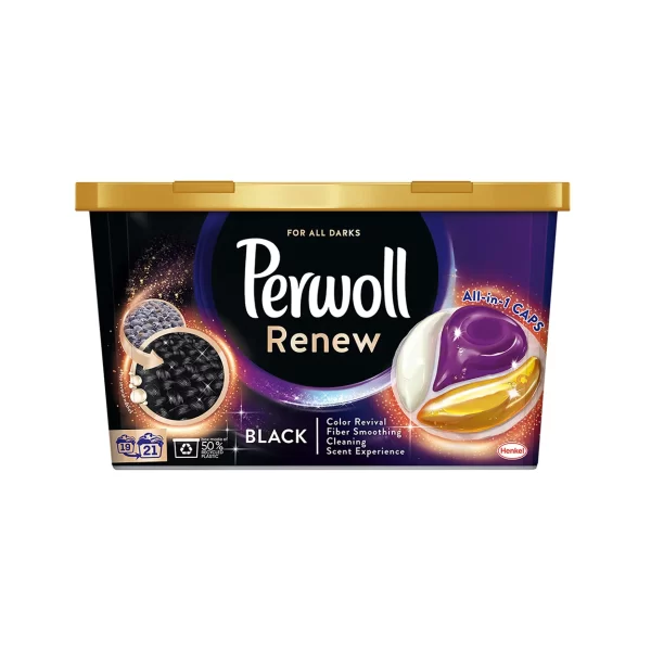 Detergent de rufe - Detergent capsule Perwoll Renew & Care Black, 21 spalari