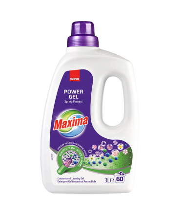 Detergent de rufe - Detergent de rufe Sano Maxima Power Gel Spring Flowers, 60 spalari, 3 L