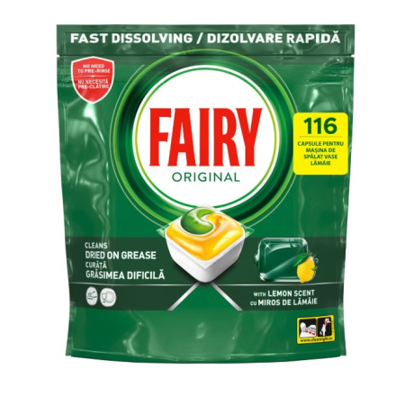 Detergent masina de spalat vase - Detergent de vase capsule, Fairy All in 1 Original, 116 capsule