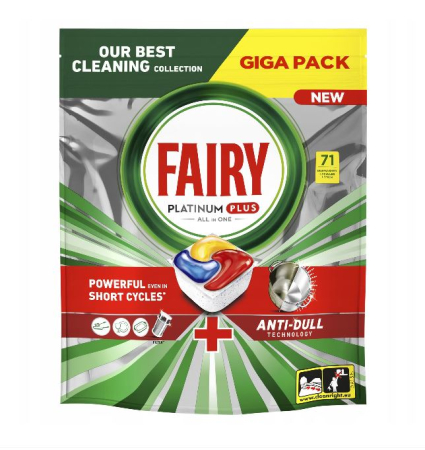 Detergent masina de spalat vase - Detergent de vase capsule Fairy Platinum  Plus All in One Lemon, 71 capsule