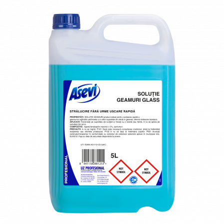 Curatare sticla, ferestre,oglinzi - Detergent profesional de geam Asevi Glass, 5 l