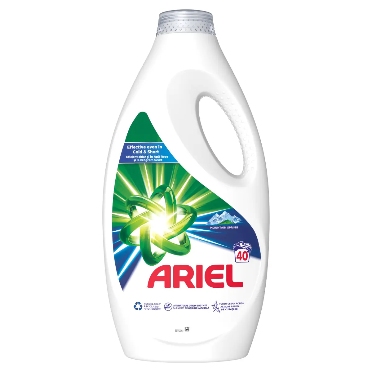 Detergent de rufe - Detergent lichid Ariel Mountain Spring, 2 l, 40 spalari