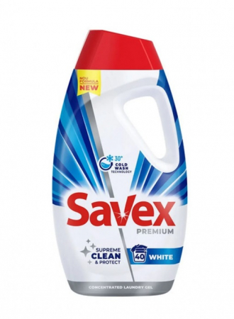 Detergent de rufe - Detergent lichid Savex White, 40 spalari, 1.8 L