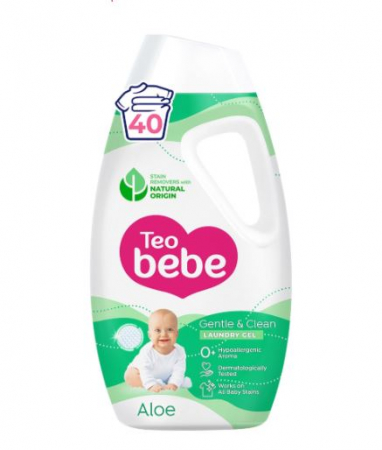 Detergent de rufe - Detergent lichid TEO BEBE Gentle & Clean Aloe, 1.8 l, 40 spalari