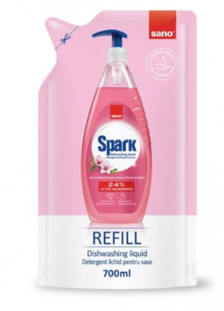 Detergenti vase - Rezerva detergent vase Sano Spark Flori de migdale, 700 ml