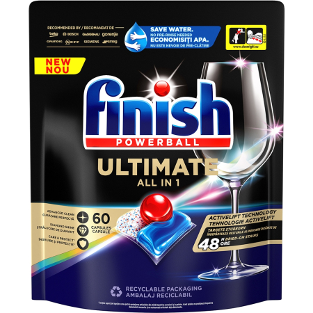 Detergent masina de spalat vase - Finish Ultimate All in 1, detergent pentru masina de spalat vase, 60 tablete