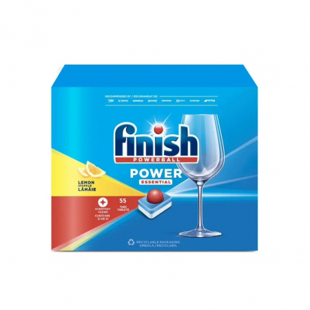 Detergent masina de spalat vase - Finish Power Essential Lemon, detergent pentru masina de spalat vase, 55 tablete