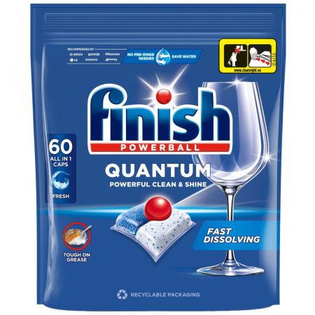 Detergent masina de spalat vase - Finish Quantum All in 1, detergent pentru masina de spalat vase, 60 tablete