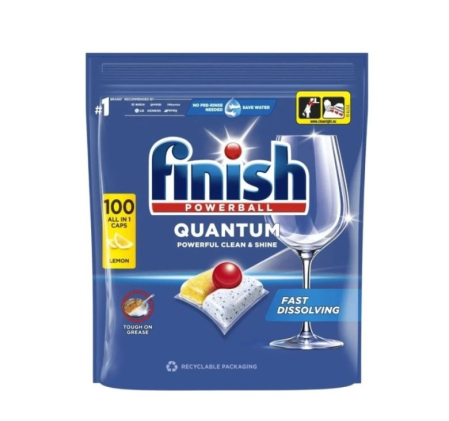 Detergent masina de spalat vase - Finish Quantum All in 1 Lemon, detergent pentru masina de spalat vase, 100 tablete