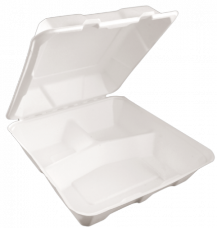 Vesela de unica folosinta - Caserola de unica folosinta biodegradabila, alb, 1.1l, 50 buc/ set