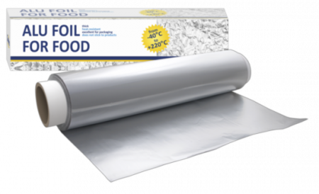 Folii si ambalaje - Folie aluminiu pe rola, 44 cm, 13 microni, 1.5 kg,~100 m