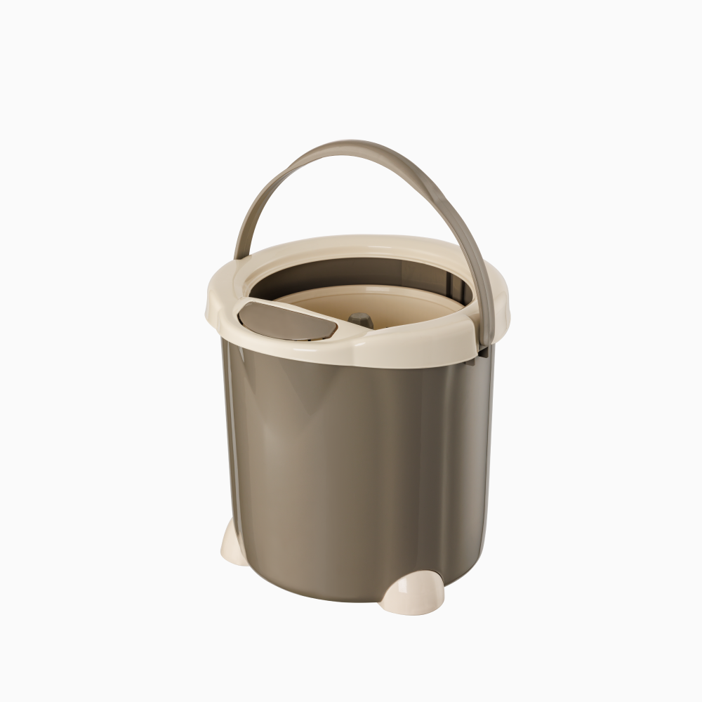 Galeti - Galeata rotunda cu mop rotativ, Pingui, gri, 15 l
