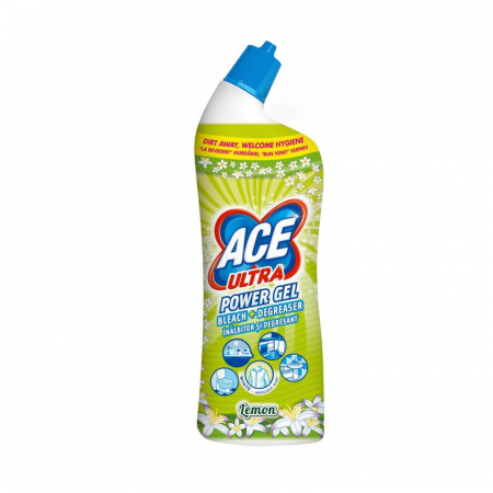 Baie si toaleta - Gel universal cu inalbitor Ace Power Gel Lemon, 750ml