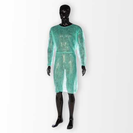 Imbracaminte de protectie - Halat de unica folosinta din polipropilena, verde, 10 buc/set