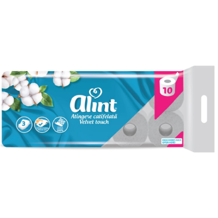 ACCESORII CURATENIE - Hartie igienica Alint, 3 straturi, 10 role