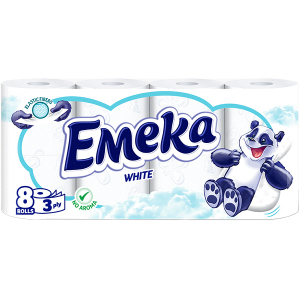 Hartie igienica - Hartie igienica Emeka, 3 straturi, 8 role, White