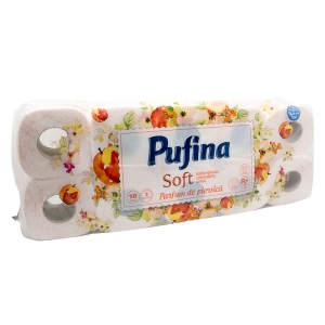 Hartie igienica - Hartie igienica Pufina Soft, Piersica, 2 straturi, 10 role