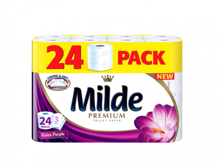 Hartie igienica - Hartie igienica  Milde Relax Purple, 3 straturi, 24 role