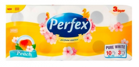 Hartie igienica - Hartie igienica Perfex, piersica, 3 straturi, 10 role/set