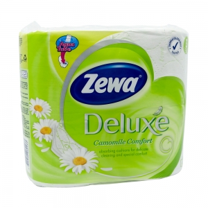 Hartie igienica - Hartie igienica Zewa Deluxe Camomile Comfort, 3 straturi, 4 role
