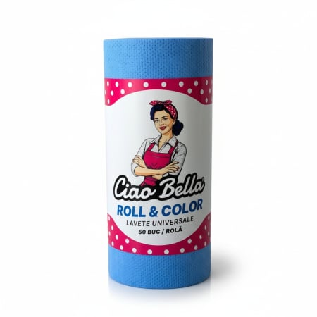 ACCESORII CURATENIE - Lavete universale pe rola, Ciao Bella, 50 buc, albastru