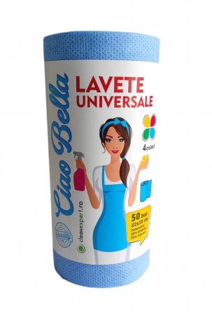 Accesorii pe coduri de culori - Lavete universale pe rola, Ciao Bella, 50 buc, albastru