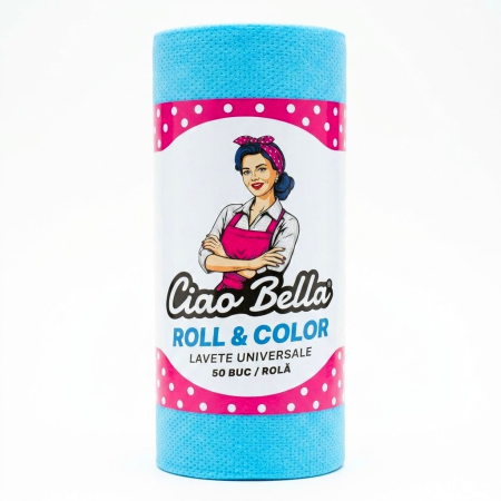 Lavete de bucatarie - Lavete universale pe rola, Ciao Bella, 50 buc, albastru