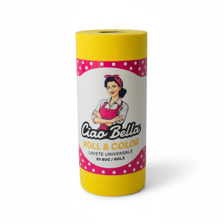 ACCESORII CURATENIE - Lavete universale pe rola, Ciao Bella, 50 buc, galben