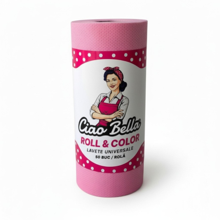 ACCESORII CURATENIE - Lavete universale pe rola, Ciao Bella, 50 buc, rosu