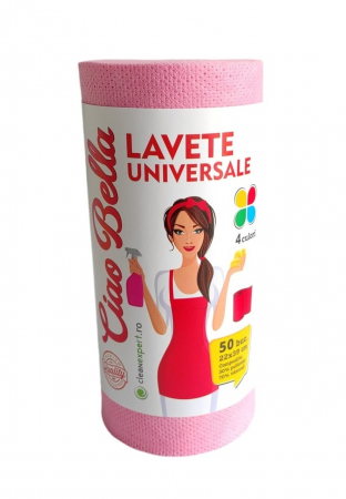 Accesorii pe coduri de culori - Lavete universale pe rola, Ciao Bella, 50 buc, rosu