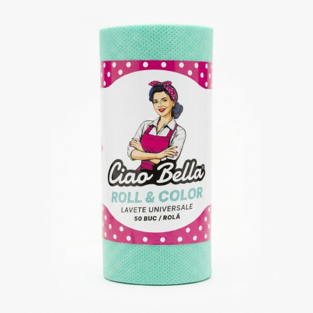 Lavete de bucatarie - Lavete universale pe rola, Ciao Bella, 50 buc, verde