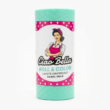 ACCESORII CURATENIE - Lavete universale pe rola, Ciao Bella, 50 buc, verde