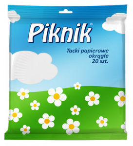 Vesela de unica folosinta - Tavite rotunde carton, Piknik, 20 buc/set