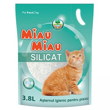 Animale de companie - Asternut igienic pentru pisici, MIAU-MIAU, Silicat, 3.8 L