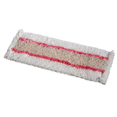 ACCESORII CURATENIE - Mop plat de bumbac  si microfibra, buzunare si banda de prindere, rosu, 40 cm