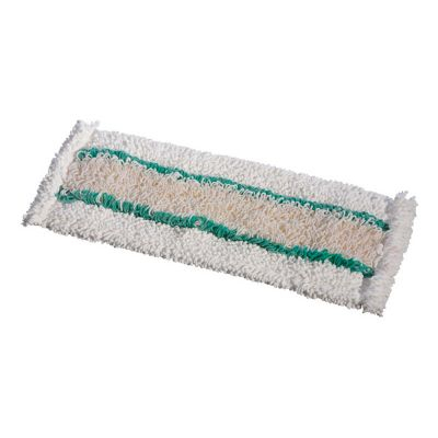 ACCESORII CURATENIE - Mop plat de bumbac  si microfibra, buzunare si banda de prindere, verde, 40 cm
